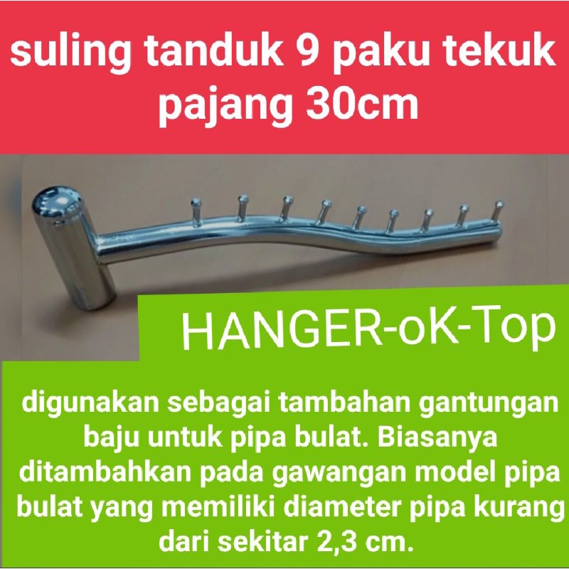 hanger suling tanduk 9 titik tekuk