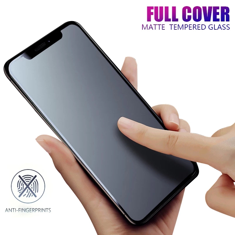 Pelindung Layar Tempered Glass Matte Anti Silau Untuk Iphone X Xs 8 7 5 Se 6s Plus 11 / 12 Pro Max