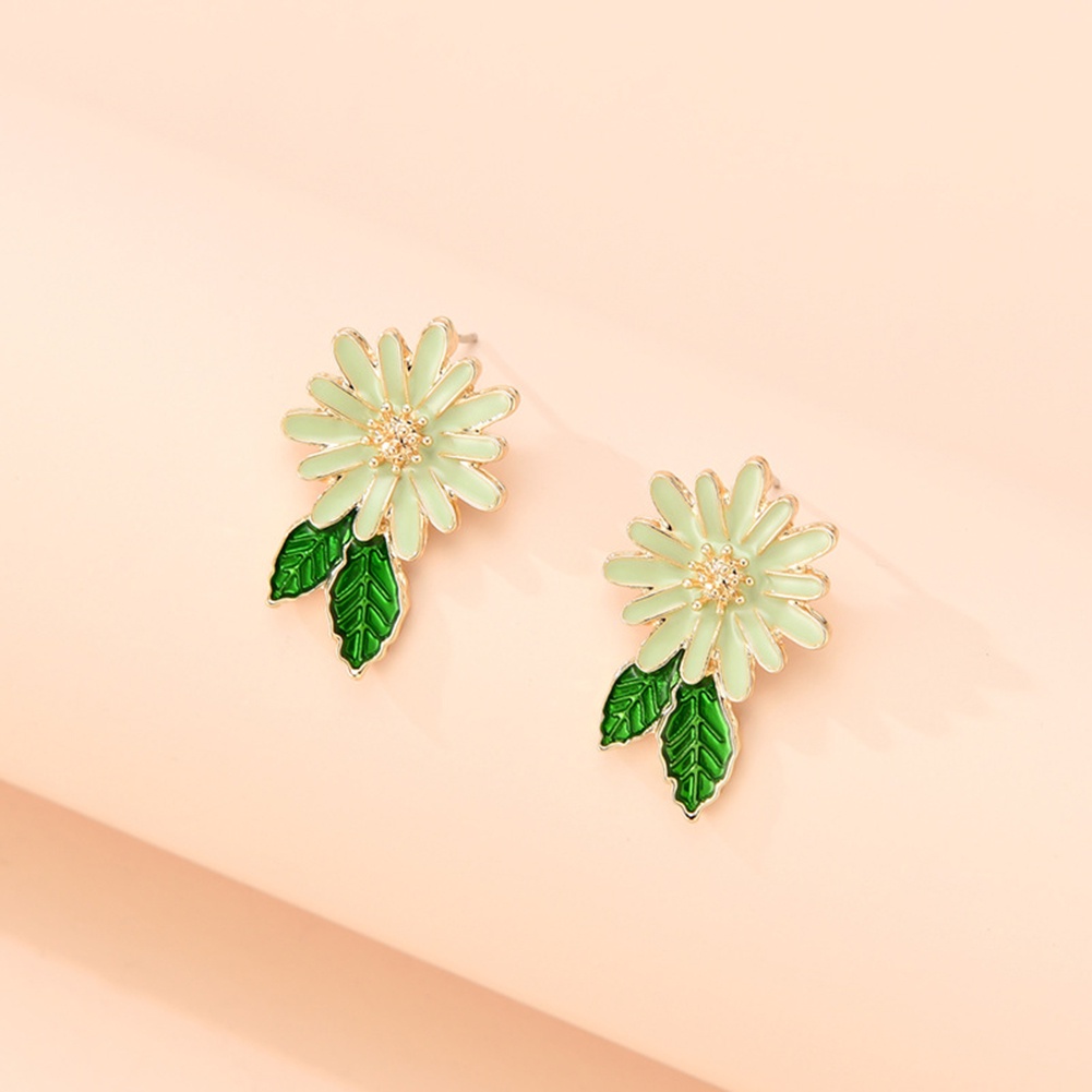 Hu Hu Hu Hu Hu Alat Bantu Pasang Kacamata♡ Anting Tusuk Bentuk Bunga Bahan Alloy Untuk Wanita