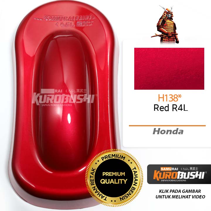 Cat Semprot Pilox Pilok Honda Colours Samurai Paint Kurobushi H138* RED R4L / Merah Metalik (400ml)