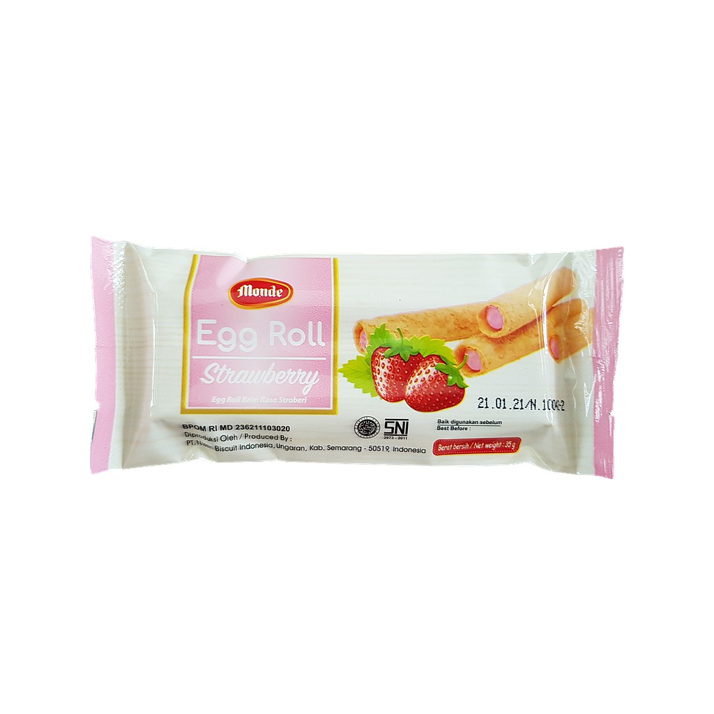 

Monde Egg Roll Strawberry / Chocolate 35 Gram