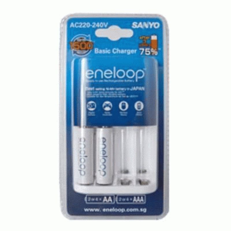 SANYO ENELOOP BASIC CHARGER + BATERAI AA 2 PCS