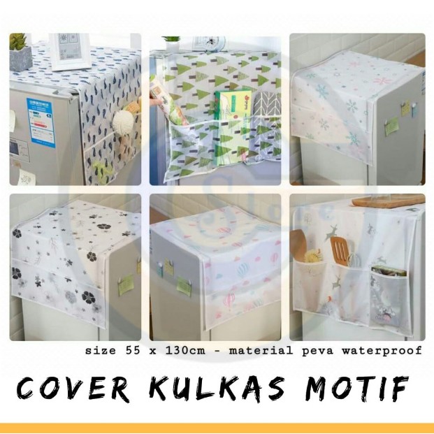 TAPLAK COVER KULKAS WATERPROOF | TAPLAK KULKAS MURAH ANTI AIR | SARUNG KULKAS 1 DAN 2 PINTU GRATIS ONGKIR BISA COD