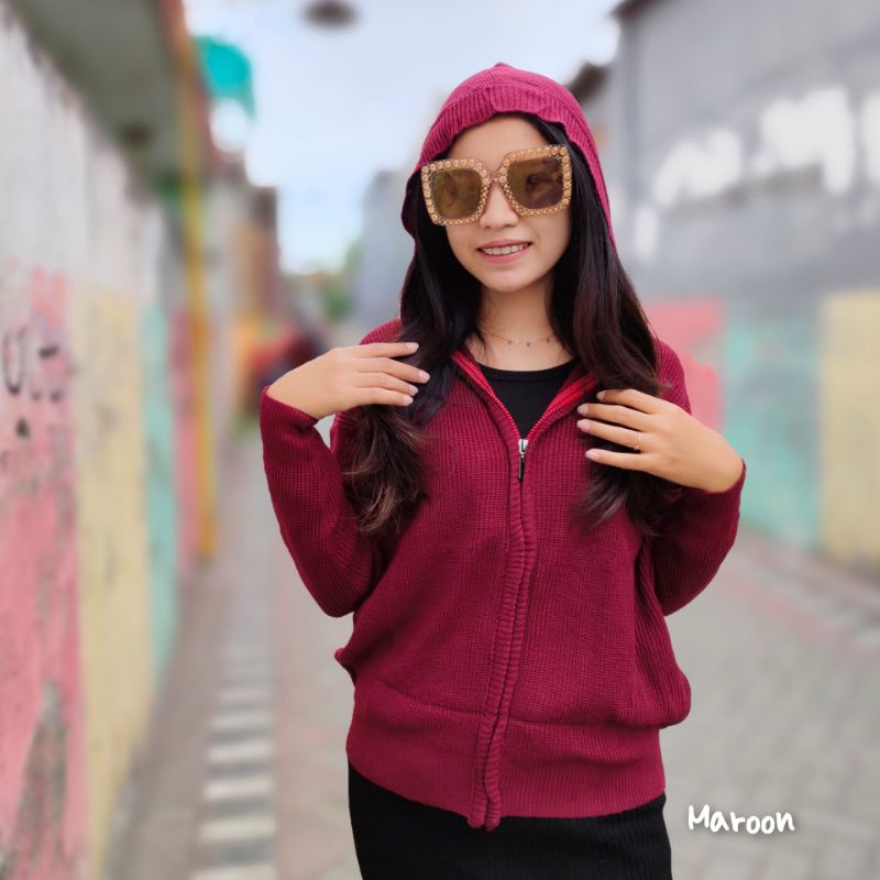 Jaket Rajut Zipper Hoodie Dakyung Knit