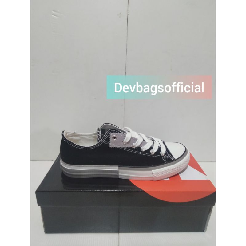 Airwalk canvas basic black white - sepatu airwalk - sepatu sekolah - sepatu kerja - airwalk original