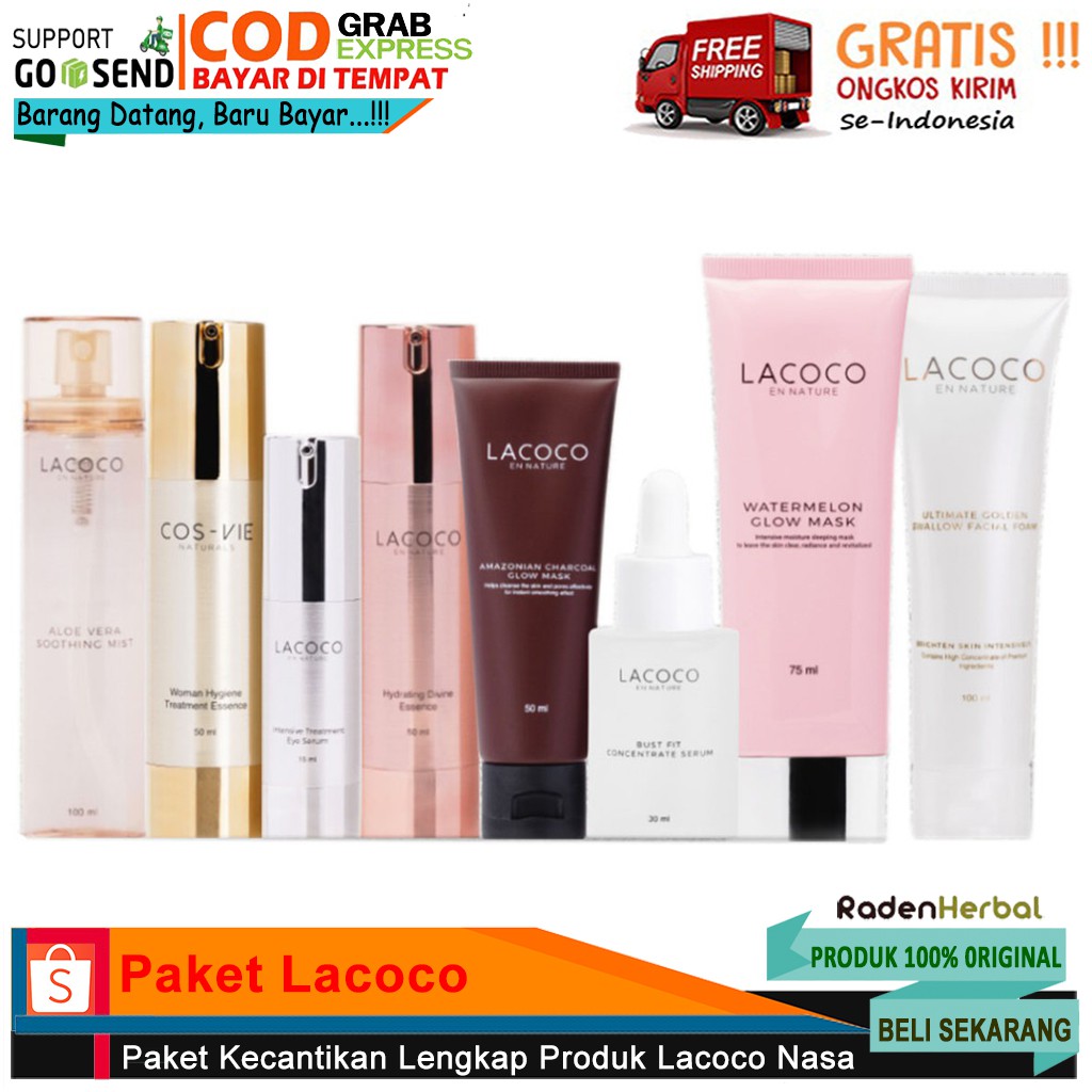 Paket Pemutih Wajah Lacoco En Nature/Paket Kecantikan Nasa