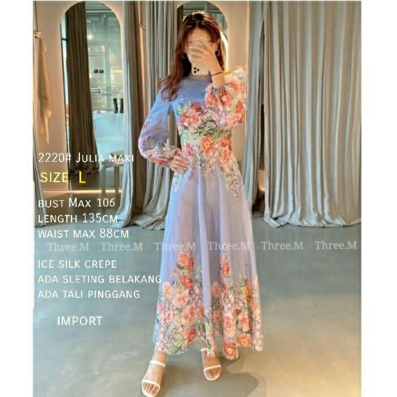 Maxi Maxy Dress Longdress Kondangan Pesta Ice Silk Crepe Julia 2220 Import