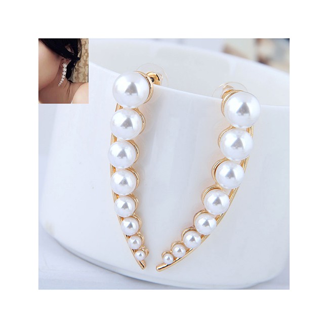 LRC Anting Tusuk Fashion Gold Pearl Earrings A57886