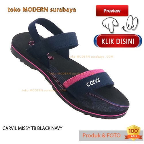 CARVIL MISSY TB BLACK NAVY sandal gunung wanita slide flip flop