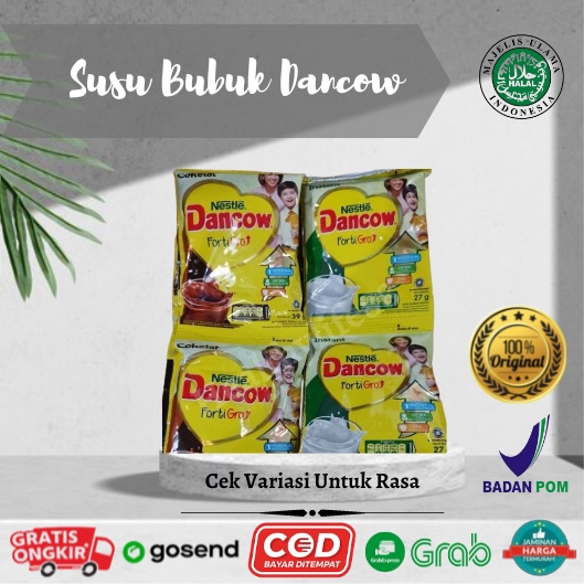 

Susu Dancow Full Cream Fortigro Instan Dencow Bubuk Rasa Coklat Dan Putih / Full Cream 27g Sachet 1 Renceng Isi 10 Bisa Untuk Kue Dan Minuman Murah