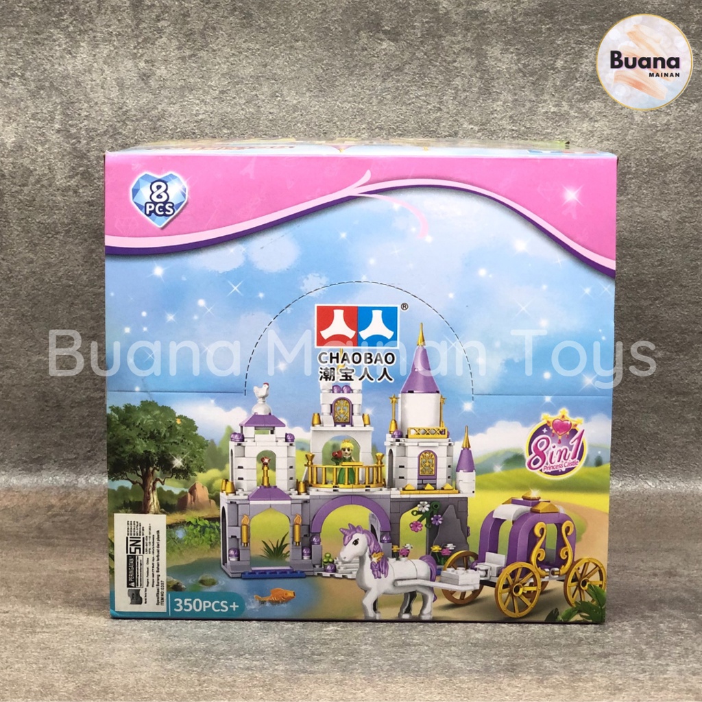 BRICK CHAOBAO PRINCESS 8 IN 1 KASTIL 6745 MAINAN BRICKS EDUKASI ANAK CEWE CASTLE DISNE