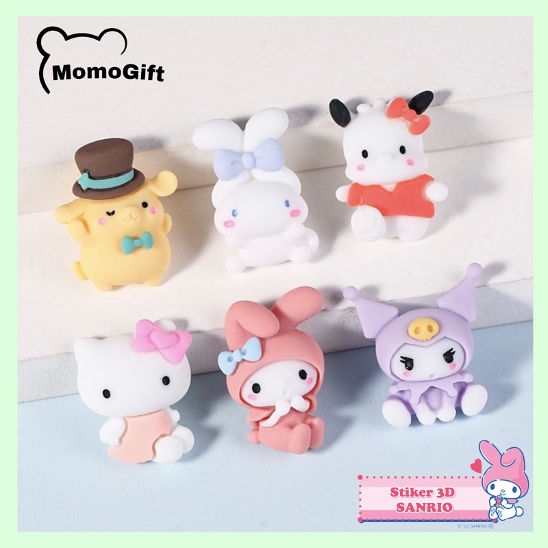 

6 PCS Stiker 3D Aesthetic Sticker Botol Minum Hello Kitty Cinamoroll Kuromi