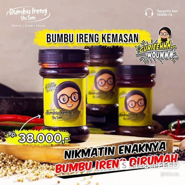 

GROSIR BIY (BUMBU IRENG YU SAN) KEMASAN 130gr Varian Original