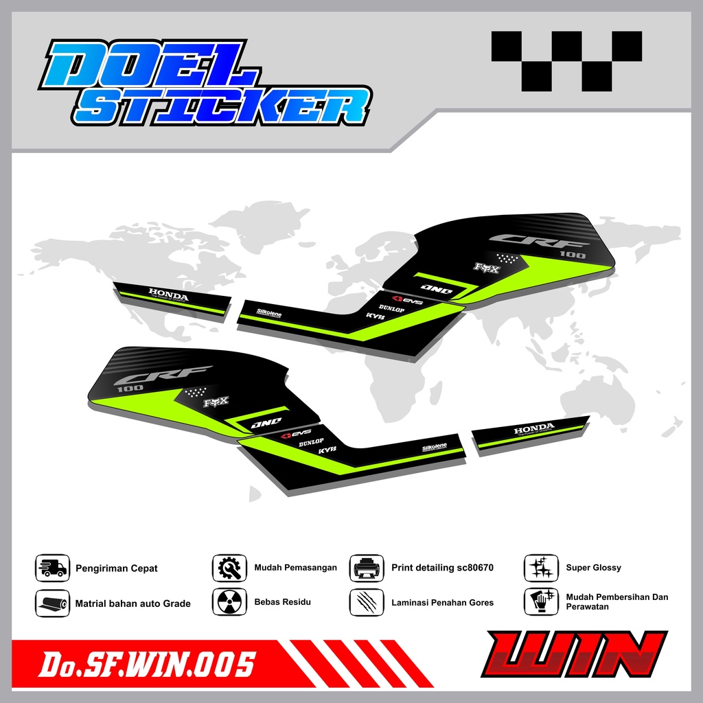 STICKER STRIPING WIN 100 - STICKER STRIPING LIST VARIASI HOLOGRAM , CROME WIN 100 DOEL 005