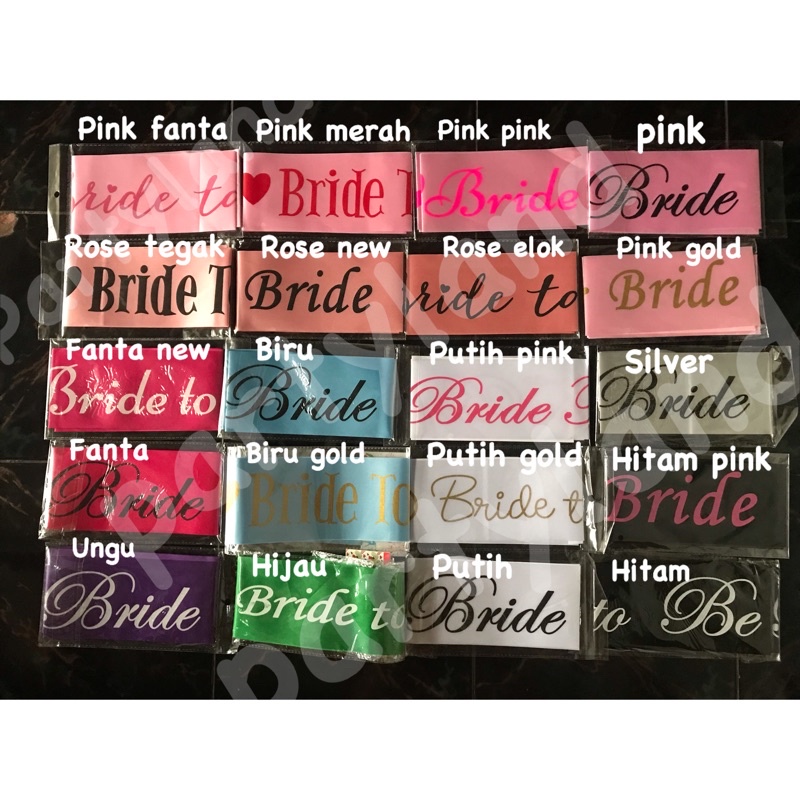 Sash / Selempang Bride To Be Bridal Shower (tidak menerima request nama/warna)