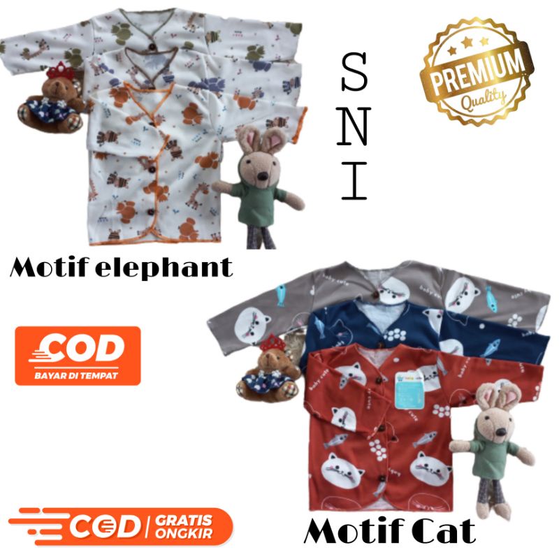 Baju Bayi Motif Lengan Panjang 6pcs da 3pcs SNI promo 9.9