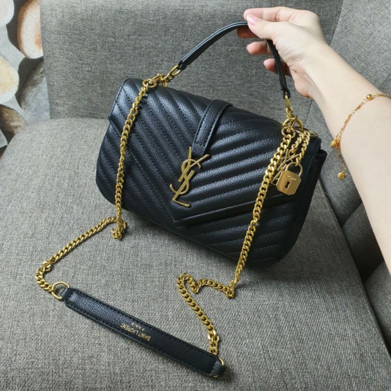 *Tas YSL College Matelasse Quilted Medium HITAM