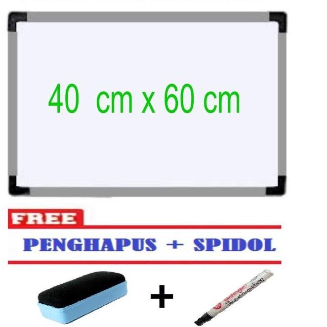 

레 TER!! Papan Tulis WhiteBoard 40 x 60 CM penghapus + spidol Trend