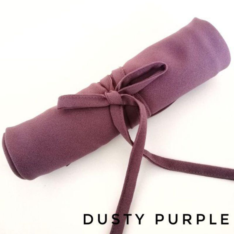 Kerudung Bergo Maryam Tali Non Pet Moscrepe Premium Hijab Instan Jilbab Instant Krudung Polos-Dusty purple