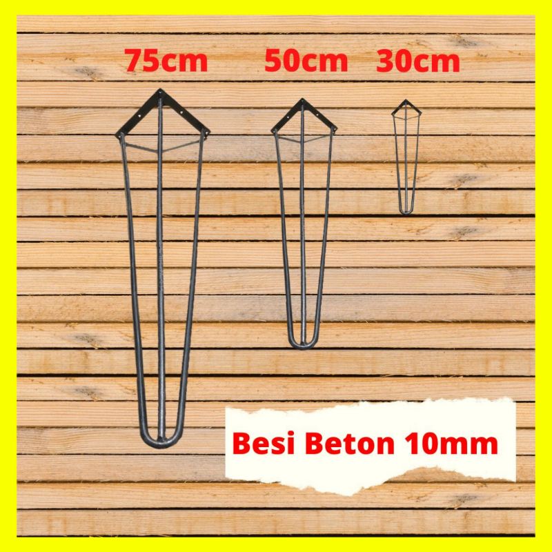 Kaki meja Hairpin Legs 3 Layers Besi beton 10mm Kaki meja besi
