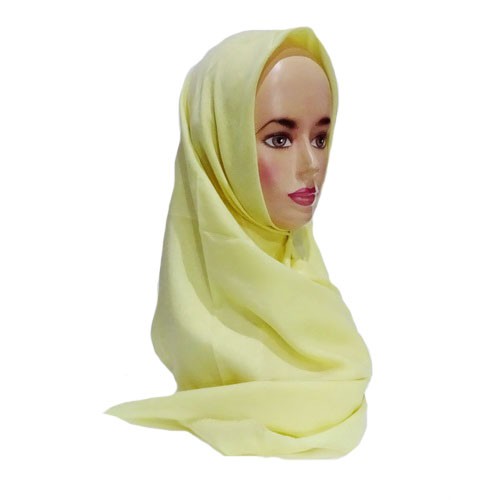 Hijab Saudia Rawis Warna Kuning Gading