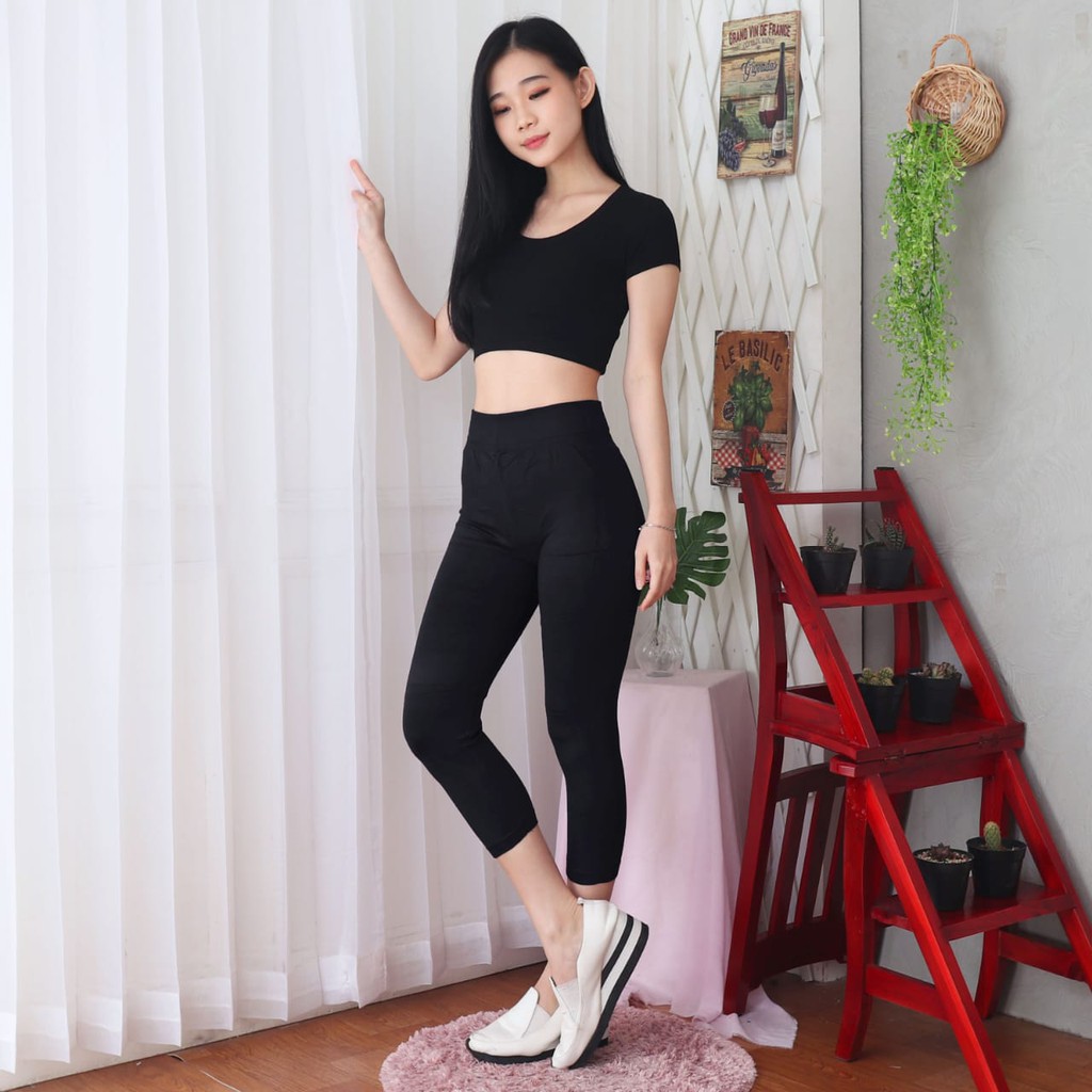 ASOKA 701 Legging 7per8 POLOS PENDEK Import Fit to JUMBO