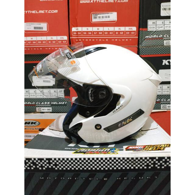 HELM INK METRO 2 SOLID WHITE 2 VISOR HELM HALF FACE INK METRO 2 PUTIH HELM DOUBLE VISOR INK ORI SNI