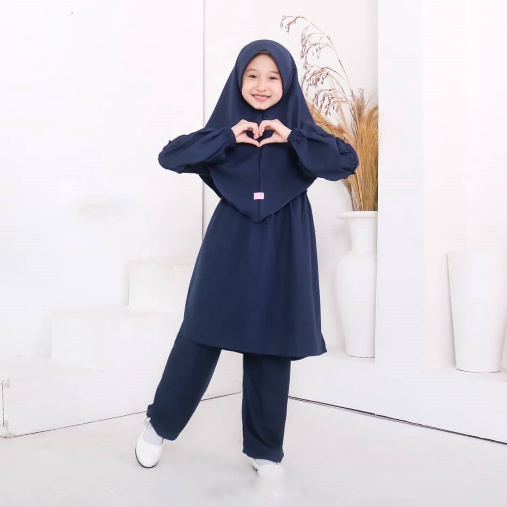 MRA - Baju stelan anak Fashion MUSLIM FREE HIJAB Usia 8-12 Tahun Baju anak perempuan Stelan anak perempuan terbaru