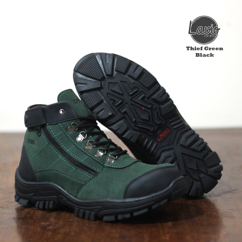 SEPATU BOOTS PRIA SAFETY UJUNG BESI GUNUNG BIKERS TOURING LAVIO THIEF SUEDE ORIGINAL