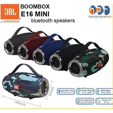 Jual Speaker Wireless Bluetooth JBL Boombox Mini E16 360 Wireless Portable Promo