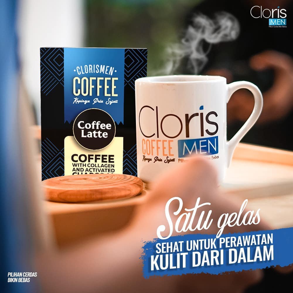 Cloriamen Coffee Coffe Latte Kopi Pria Sejati With Collagen And Activated Charcoal Menyehatkan Kulit Dari Dalam Bpom Original 100%-1