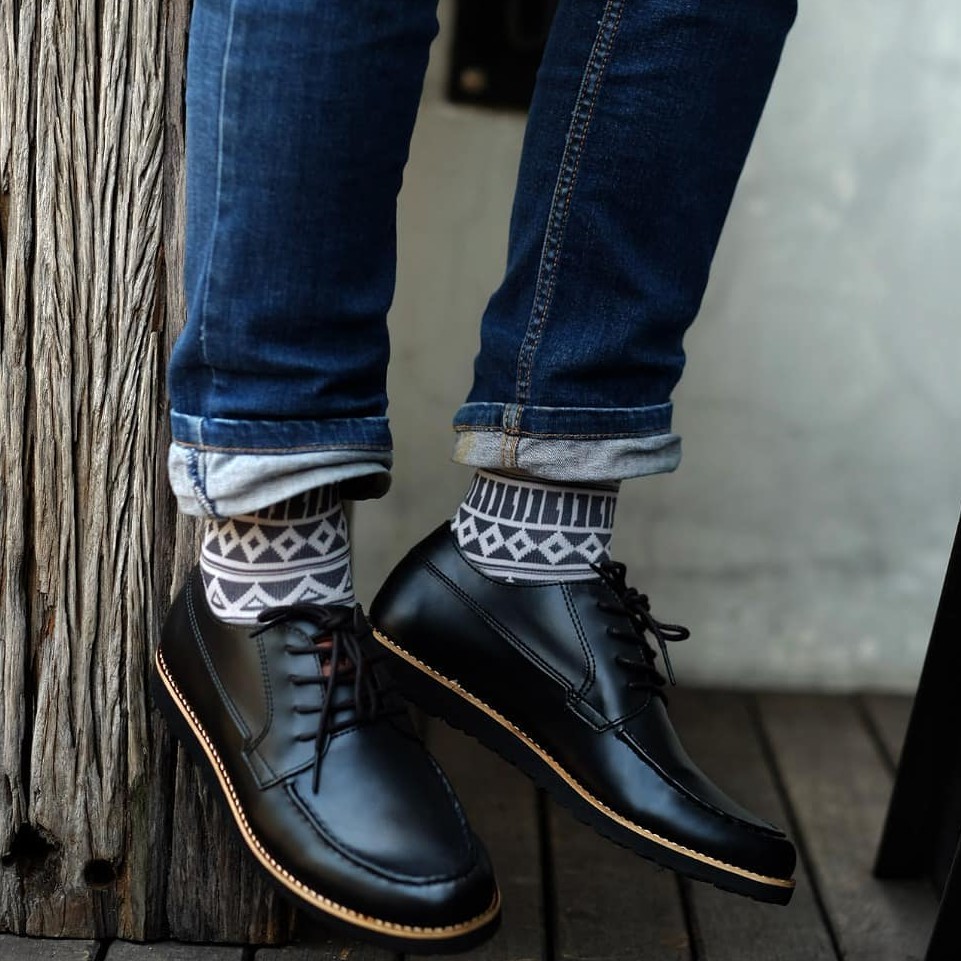 COSTA BLACK |ManNeedMe x FSTP| Sepatu Pantofel Pria Semi-Boots Formal