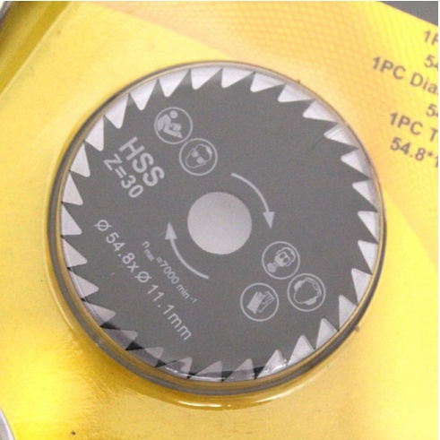 Mata Bor Mini Gerinda Kayu 3pcs Circular Saw Blade Multi Cutter Saw Blade 3pcs 54.8mm HSS Cutting SOLID