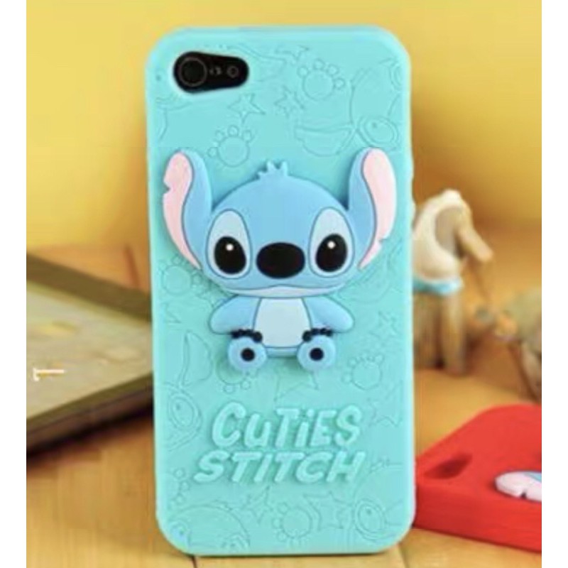 Silicon 3D Stitch Biru For IPHONE 5 6 6 PLUS softcase boneka karakter lucu / silikon tebal karakter lucu / case anak anak warna biru / pelindung hp