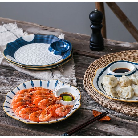 Piring Snack Keramik/ Piring Dumpling Keramik/ Piring Sushi Keramik