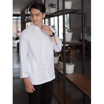 ۩ Basmala Baju Koko Lengan Panjang Dewasa Kerancang Padang Putih By Basmala ✱