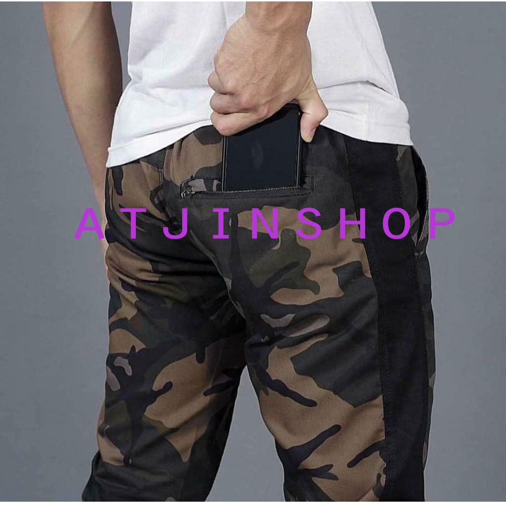 Atjin- Celana Panjang Jogger Pria Camo Tactical Army Commando Pria [ READY 4 corak army].