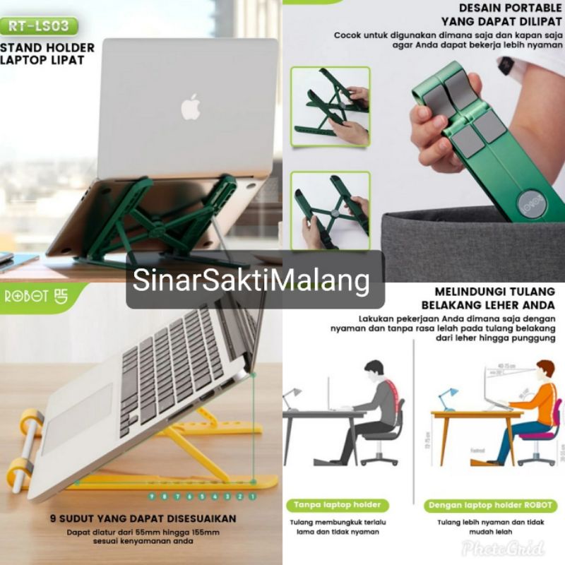 Robot Stand Holder Laptop Alas Dudukan Tablet Notebook Ipad Plastik Tebal Kuat