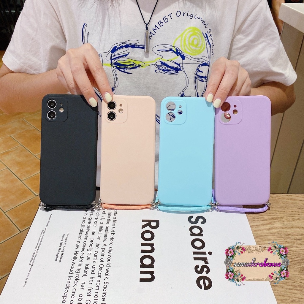 SOFTCASE SLINGCASE TALI LANYARD MACARON PELINDUNG KAMERA XIAOMI REDMI K40 PRO POCO F3 9A 9C 9 9 PRIME NOTE 5 5A PRO PRIME NOTE 11S SB3462