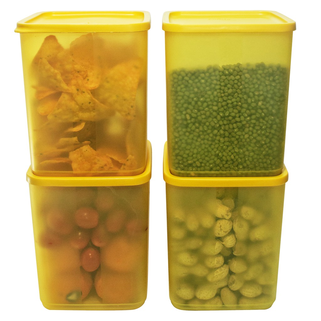 TOPLES KOTAK PANJANG PENYIMPANAN CALISTA JASMINE 4 PCS FOOD CONTAINER SET PLASTIK KULKAS SET TEMPAT BUMBU MAKAN SAYUR FOOD CONTAINER WADAH SAJI KUE TOPLES PENYIMPANAN BUAH TOPLES TEBAL TOPLES KEKINIAN