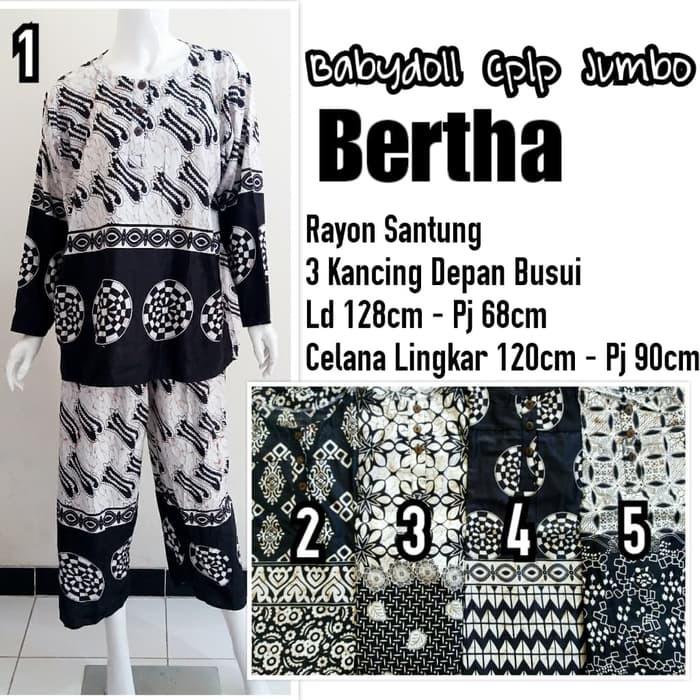 Setelan Babydoll Batik Celana Panjang Lengan Panjang CPLP Super Jumbo     DA 79