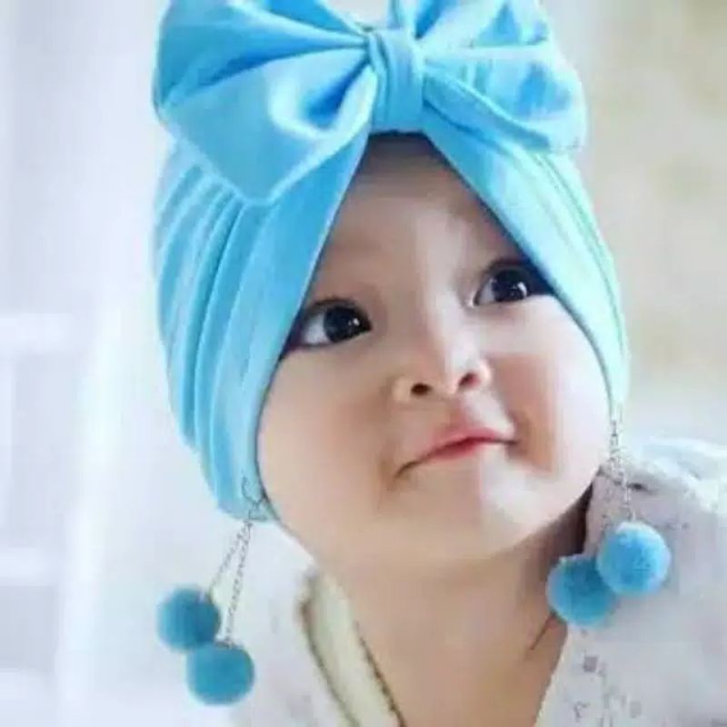 (COD) Kerudung Turban Bayi | Kerudung bayi | Turban Anak anting | Turban Pita Lucu Usia 0-2 tahun-2