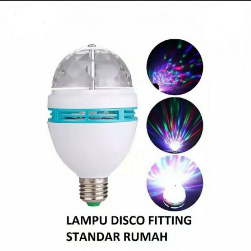 Lampu disco putar rotate warna warni