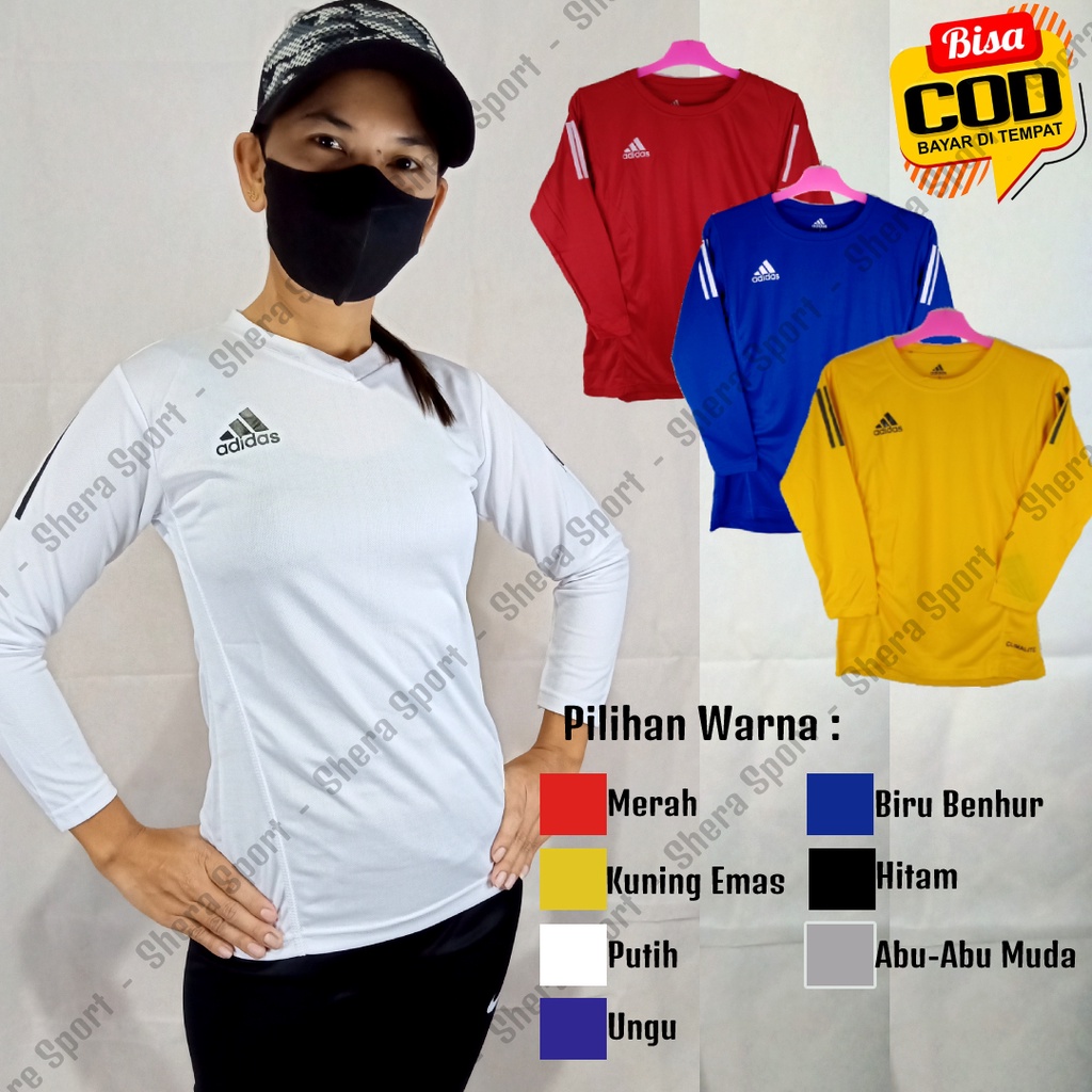 [TERMURAH] Atasan Olahraga Lengan Panjang Wanita Baju Lari Kaos Zumba Aerobik Lengan Panjang Hijab K