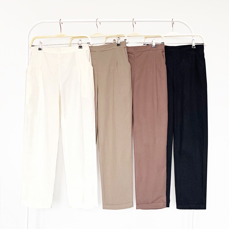 GIO LINEN PANTS / basic pants / celana wanita bahan linen / celana cotton linen / linen pants