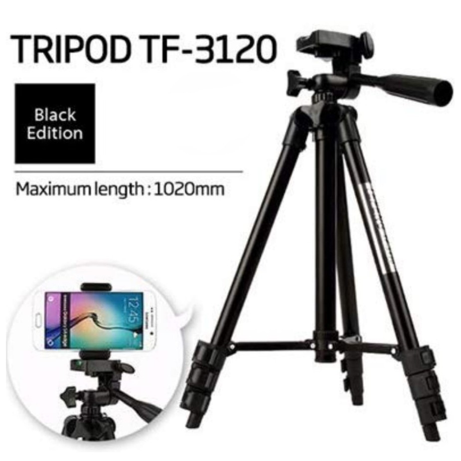 [BLACK EDITION] TRIPOD 3120A / TRIPOD KAMERA HP 1 METER / FOLDABLE CAMERA MOBILE / TRIPOD WT-3120A