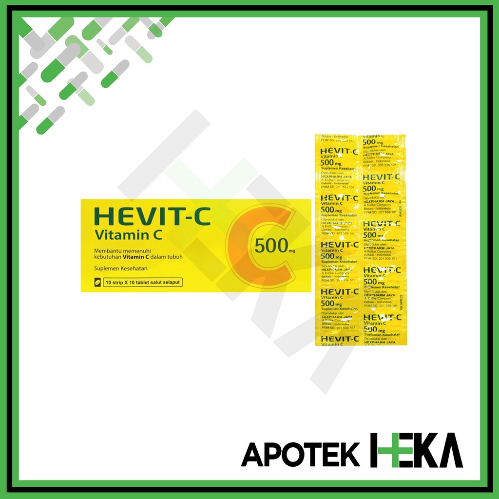 Hevit-C 500 mg Box isi 10x10 Tablet - Vitamin C (SEMARANG)
