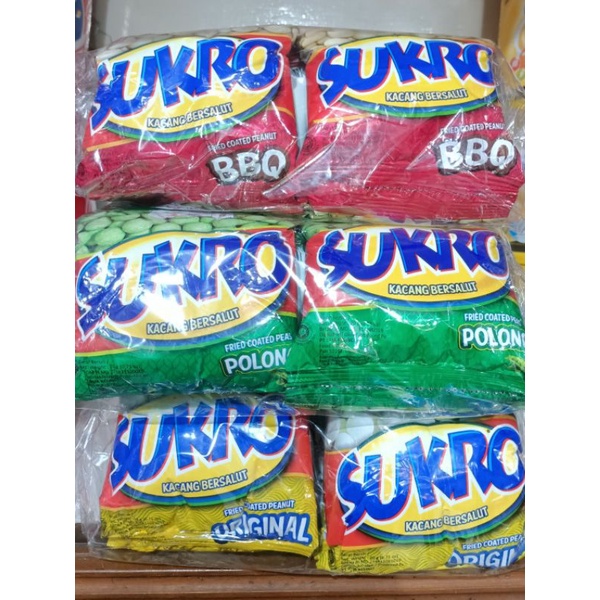 

SUKRO ORI/BBQ/KEDELAI/KRIBO/OVEN/POLONG BUCIN SNACK ISI 20GR