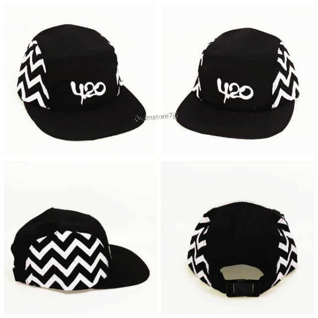 [COD]Topi Distro Pria/Topi Snapback Bordir 420 Lima panel New Model/Topi Hip-Hop Keren