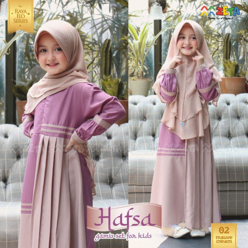 ZETA || BAJU MUSLIM GAMIS POLOS SET JILBAB INSTAN ANAK BALITA 1-5 TAHUN BAHAN TOYOBO SILK ROAD MIX C